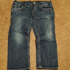Silver crop jeans size 30